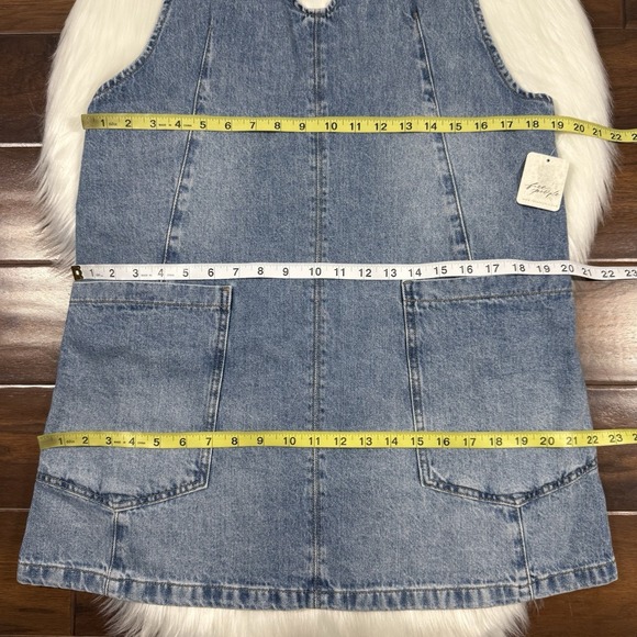 We The Free People Women's Size Medium Denim High Roller Skirtall Overall Dress - Picture 6 of 11